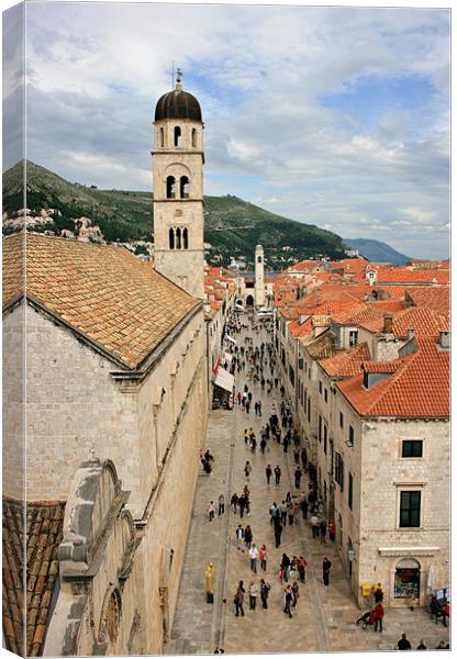 Stradun, Dubrovnik Canvas Print by David Gardener