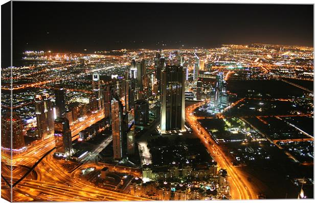 Sheikh Zayed Road, Dubai Canvas Print by David Gardener