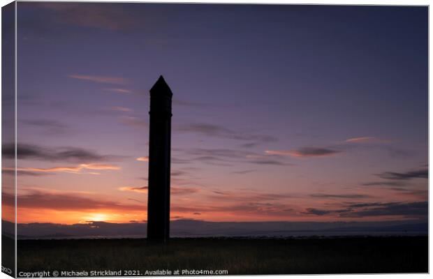 Rampside lighthouse at sunrise Canvas Print by Michaela Strickland