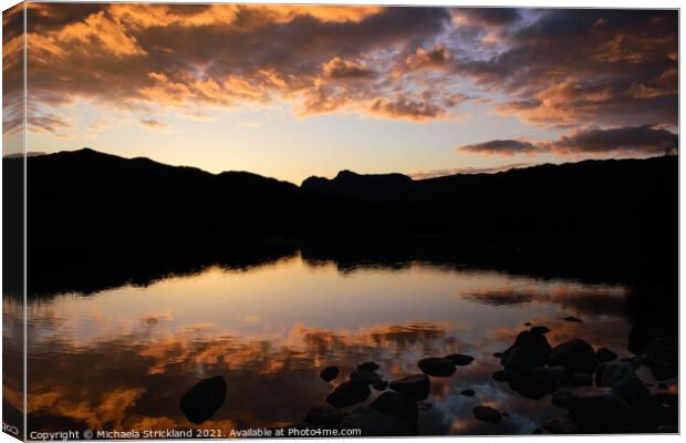 Sunset in Great Langdale Canvas Print by Michaela Strickland