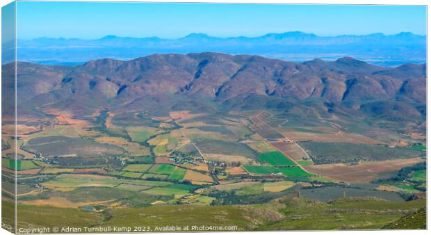 A patchwork of farms in the Matjies River valley  Canvas Print by Adrian Turnbull-Kemp