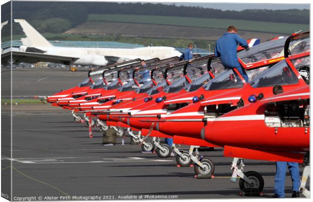 Red Arrows Arrive Canvas Print by Alister Firth Photography