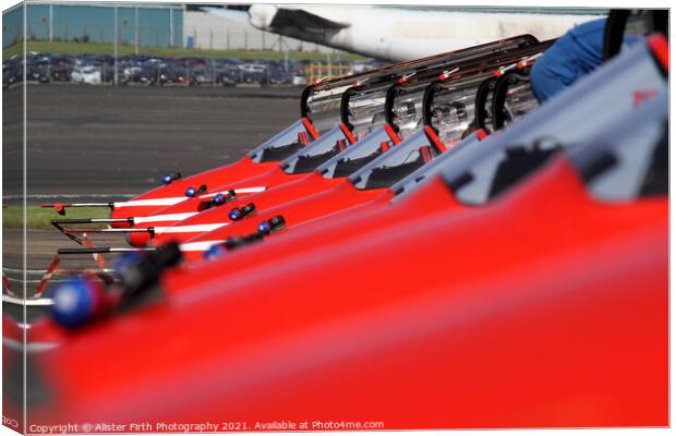 Red Arrows Cockpits nose cones Canvas Print by Alister Firth Photography
