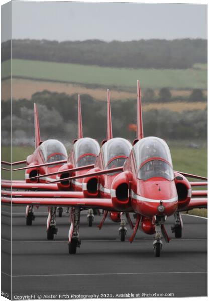 Red Arrows Taxiiing  Canvas Print by Alister Firth Photography