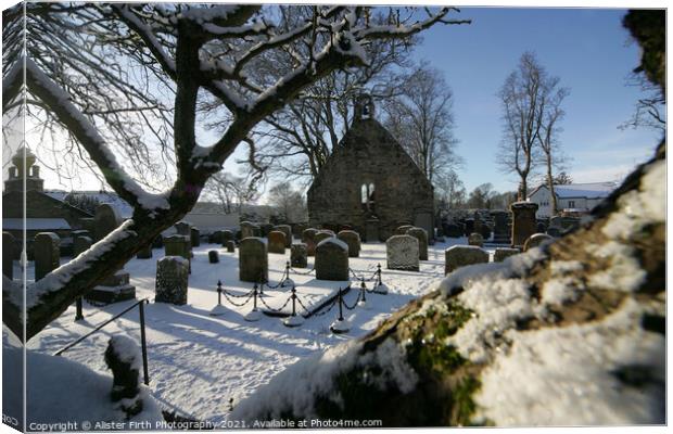 Winter Auld Kirk  Canvas Print by Alister Firth Photography