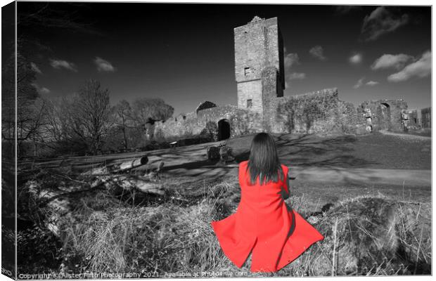 Red coat woman Canvas Print by Alister Firth Photography