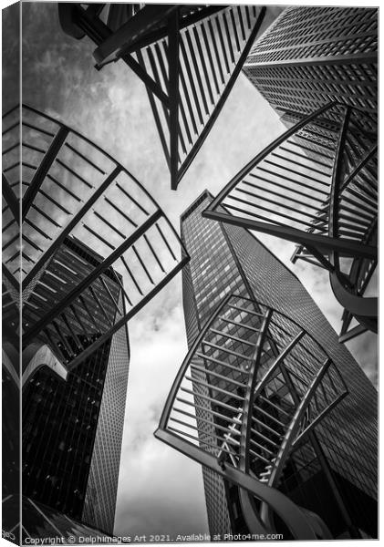 Modern architecture in Calgary,  Alberta, Canada Canvas Print by Delphimages Art