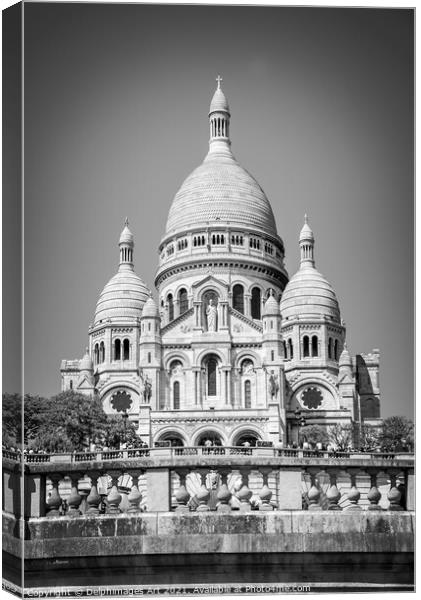 Montmartre Paris. Basilica of the Sacred Heart Canvas Print by Delphimages Art