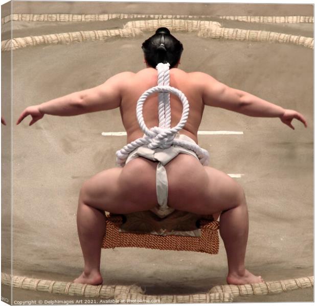 Yokozuna sumo wrestler  in Tokyo Japan Canvas Print by Delphimages Art