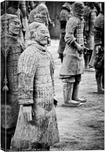 Terracotta soldiers army in Xian, China Canvas Print by Delphimages Art