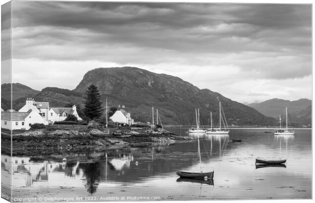 Loch Carron and the village of Plockton Canvas Print by Delphimages Art
