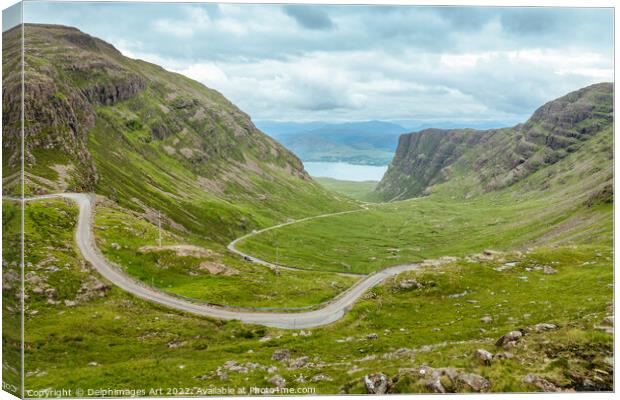 Bealach na Ba scenic road, Highlands, Scotland Canvas Print by Delphimages Art
