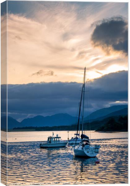 Sunset at Loch Leven near Glencoe, Highlands of Sc Canvas Print by Delphimages Art