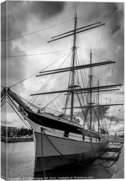 Three-masted ship "Glenlee" in Glasgow Canvas Print by Delphimages Art