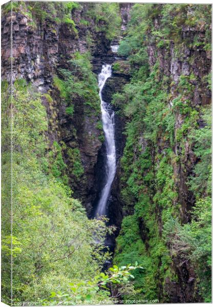 Corrieshalloch gorge and waterfall, Scottish Highl Canvas Print by Delphimages Art