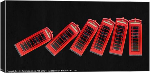 London phone booths, domino effect Canvas Print by Delphimages Art