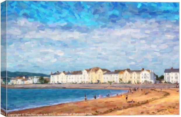 Exmouth beach in summer, Devon, UK Canvas Print by Delphimages Art