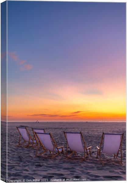 Beach and Sunset Canvas Print by Dirk Rüter