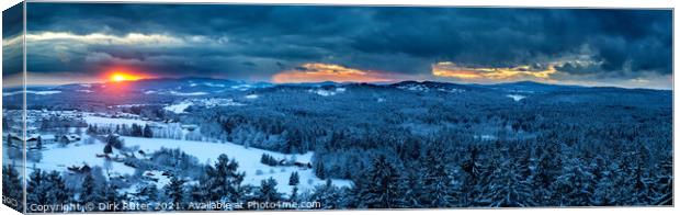 Sunset in the Bavarian Forest Canvas Print by Dirk Rüter