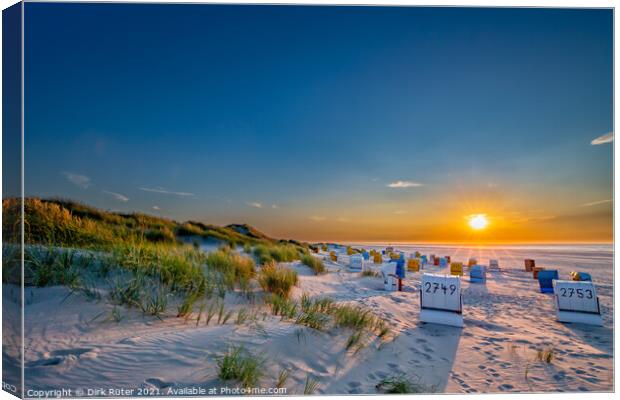 Sunset on Juist Canvas Print by Dirk Rüter