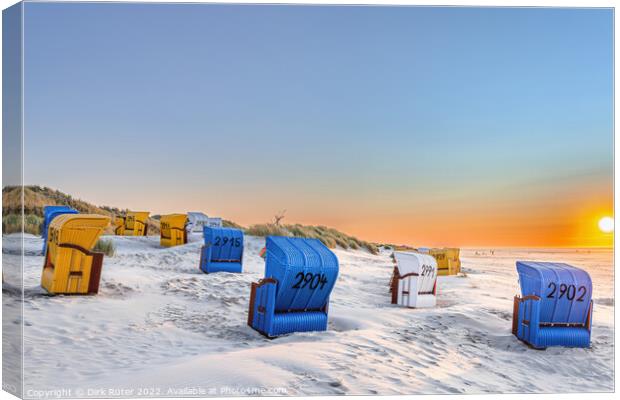 Sunset on Juist Canvas Print by Dirk Rüter