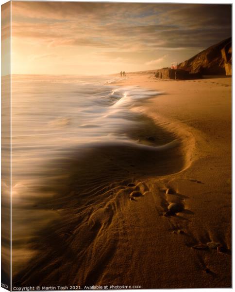 Beach Walk Canvas Print by Martin Tosh