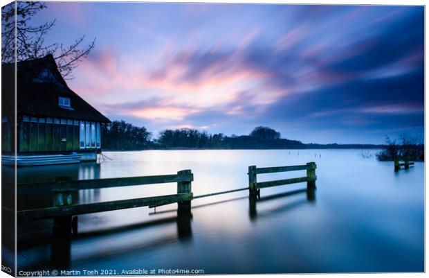 Still Moving- Long exposure at sunset on Ranworth Broad Canvas Print by Martin Tosh