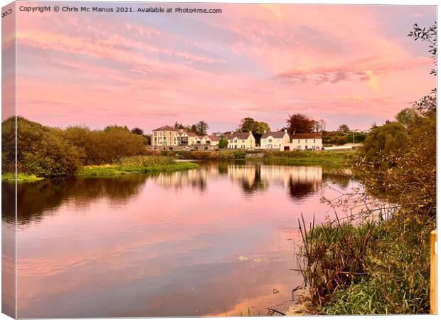 The Enchanting Sunset of River Quoile Canvas Print by Chris Mc Manus