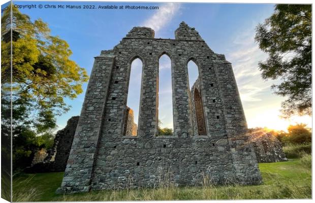Majestic Ruins of Inch Abbey Canvas Print by Chris Mc Manus