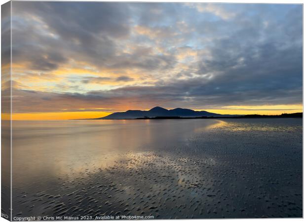 Glow of the Mourne Mountains  Canvas Print by Chris Mc Manus