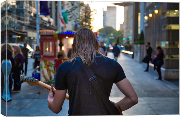 Toronto, Street musician entertaining the crowd Canvas Print by Elijah Lovkoff