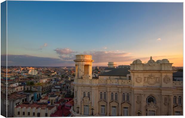 Panoramic view of an Old Havana and colorful Old Havana streets  Canvas Print by Elijah Lovkoff