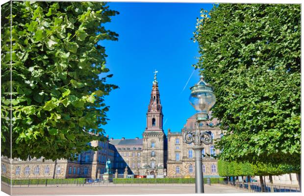 Landmark Christiansborg Palace in Copenhagen Canvas Print by Elijah Lovkoff