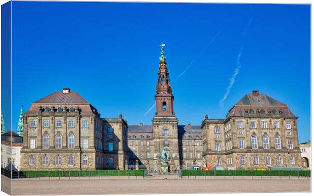 Landmark Christiansborg Palace in Copenhagen Canvas Print by Elijah Lovkoff