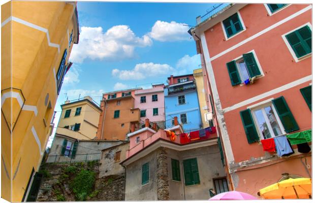 Italy, Beautiful colorful Vernazza streets in Cinque Terre Canvas Print by Elijah Lovkoff