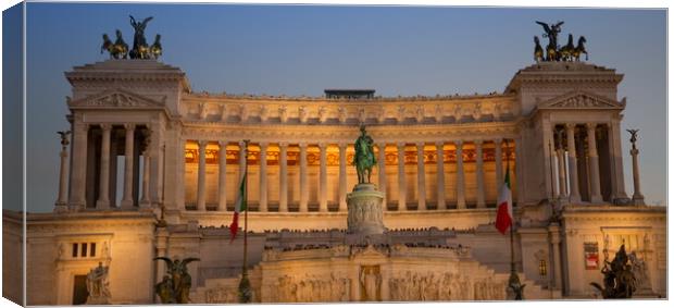 Rome, Italy, Altare della Patria. Vittorio Emanuele II Monument at sunset Canvas Print by Elijah Lovkoff