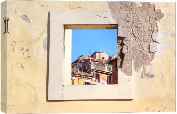 Rome streets in historic part of town Canvas Print by Elijah Lovkoff