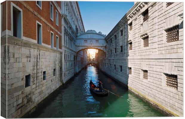 Venice, Landmark Bridge of Sighs Canvas Print by Elijah Lovkoff