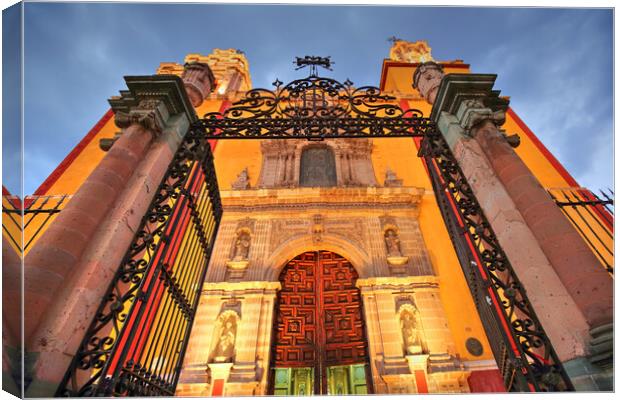 Entrance of Basilica of Our Lady of Guanajuato  Canvas Print by Elijah Lovkoff