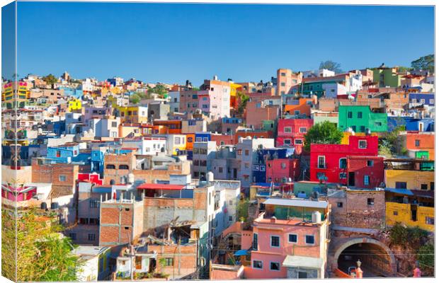 Guanajuato, Mexico, scenic colorful old town streets Canvas Print by Elijah Lovkoff