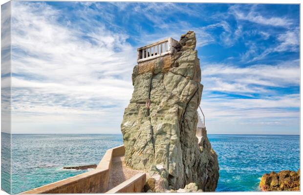 Famous Mazatlan sea promenade (El Malecon) with ocean lookouts  Canvas Print by Elijah Lovkoff