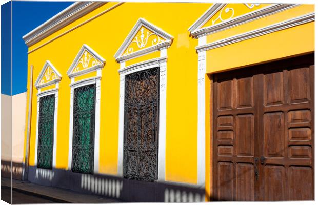 Scenic colorful colonial Merida streets in Mexico, Yucatan Canvas Print by Elijah Lovkoff