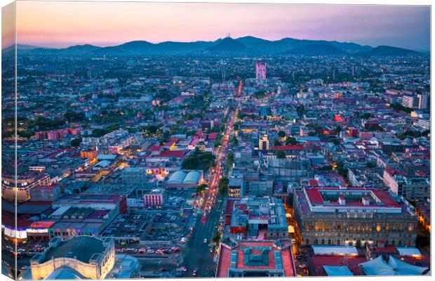 Panoramic view of Mexico City Canvas Print by Elijah Lovkoff