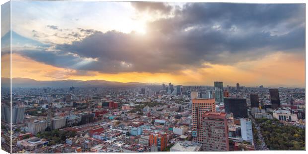 Scenic panoramic view of Mexico City  Canvas Print by Elijah Lovkoff