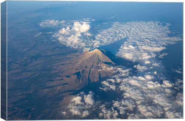 A scenic aerial view of Popocatepetl, a second highest peak in Mexico Canvas Print by Elijah Lovkoff