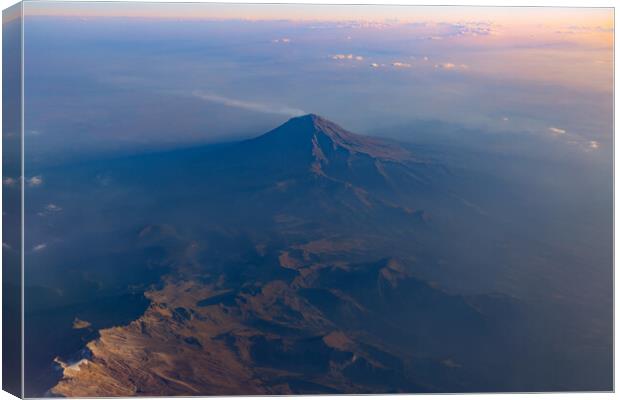 Popocatepetl, a scenic aerial view of Mexican mountains range located in the s Canvas Print by Elijah Lovkoff