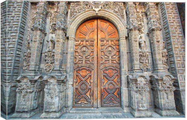 Scenic old churches in Zocalo, Mexico City Canvas Print by Elijah Lovkoff