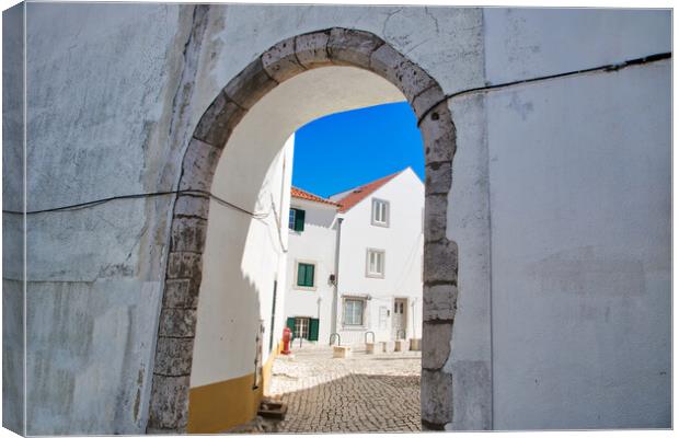 Scenic Cascais streets in historic center Canvas Print by Elijah Lovkoff