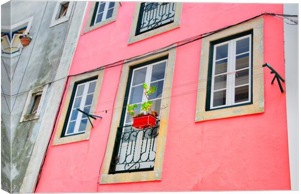 Colorful buildings of Lisbon historic center Canvas Print by Elijah Lovkoff