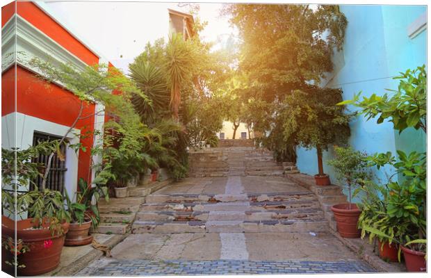 San Juan streets at sunset Canvas Print by Elijah Lovkoff